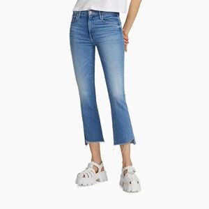 MOTHER Blue Ankle Cropped Jeans
